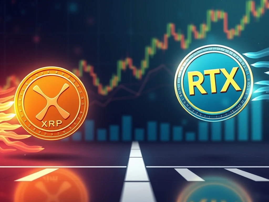 XRP and RTX altcoin price target race analysis showing institutional vs retail adoption paths