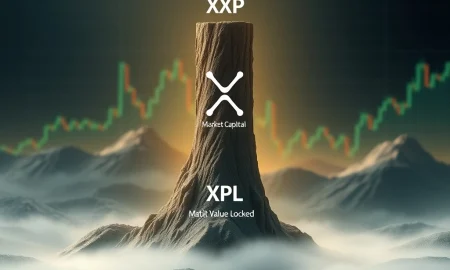 A visual representation of XRP valuation metrics, highlighting the disparity between its market capitalization and on-chain activity.