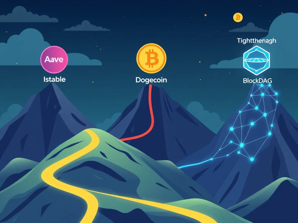2025 crypto investment landscape showing three distinct blockchain technology pathways with different risk profiles