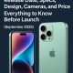 A dark blue background with white text "iPhone 17 Release Date, Specs, Design, Cameras, and Price Everything to Know Before Launch (September 2025)". Two mint green iPhones are shown, one displaying a colorful screen from the front and the other revealing its triple camera setup and Apple logo from the back.