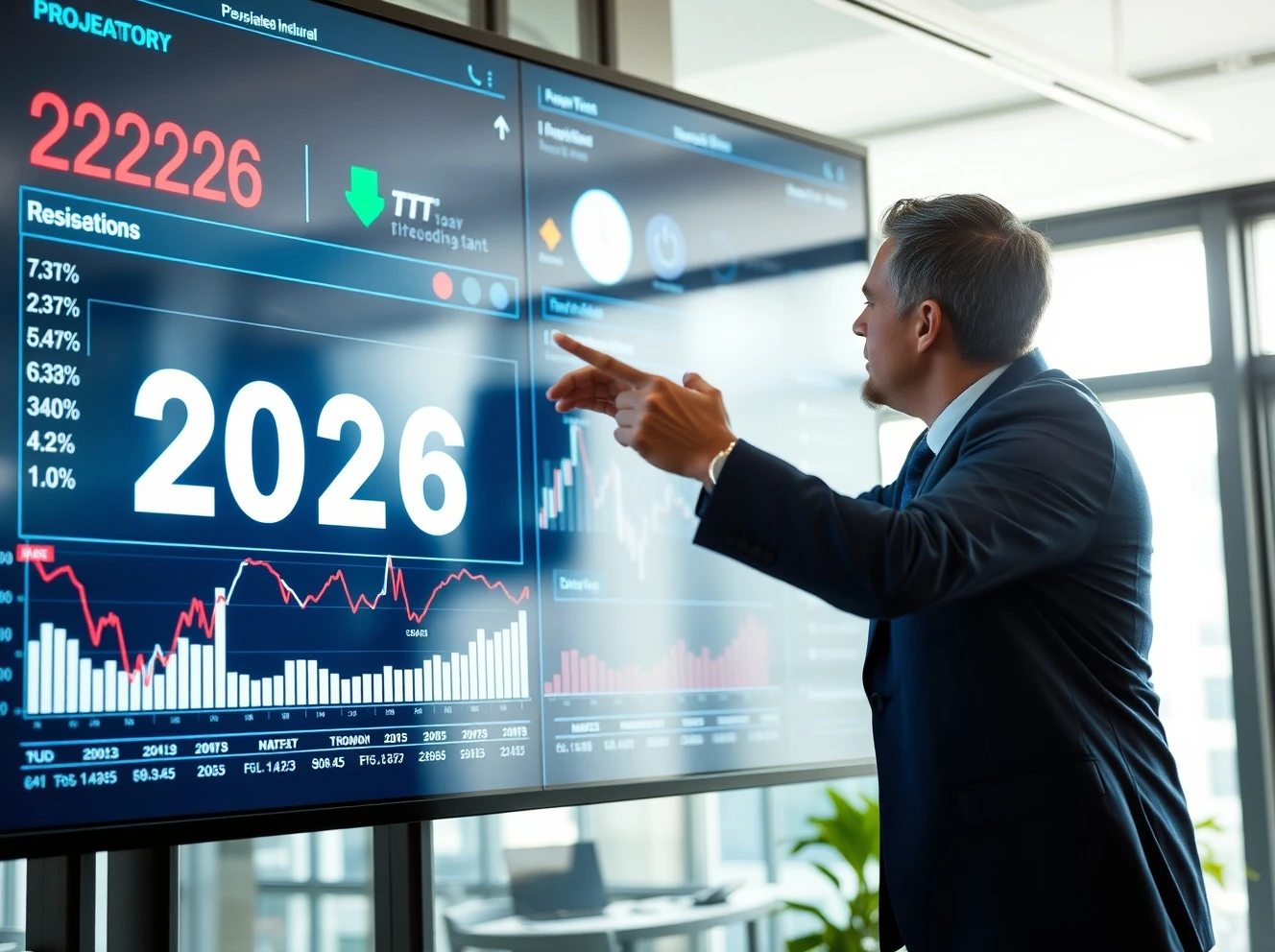 Expert analyzing 2026 investment outlook with market data and growth projections