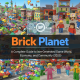 A colorful, block-built city with Lego-style minifigure characters and the title "Brick Planet."
