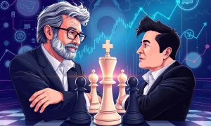 Larry Ellison surpassing Elon Musk in wealth rankings during the AI boom