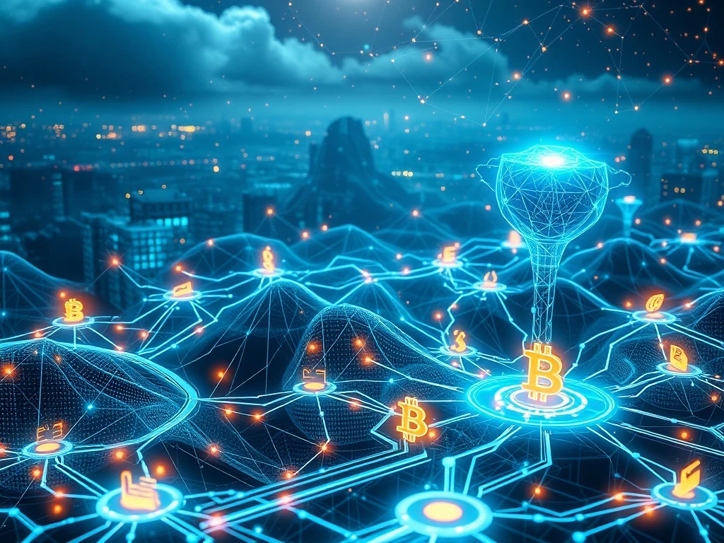 AI crypto infrastructure integration showing neural networks securing blockchain compliance systems