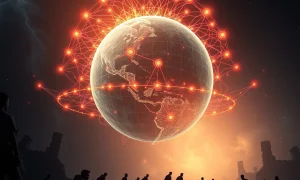 AI empire concept showing technological dominance with human cost implications