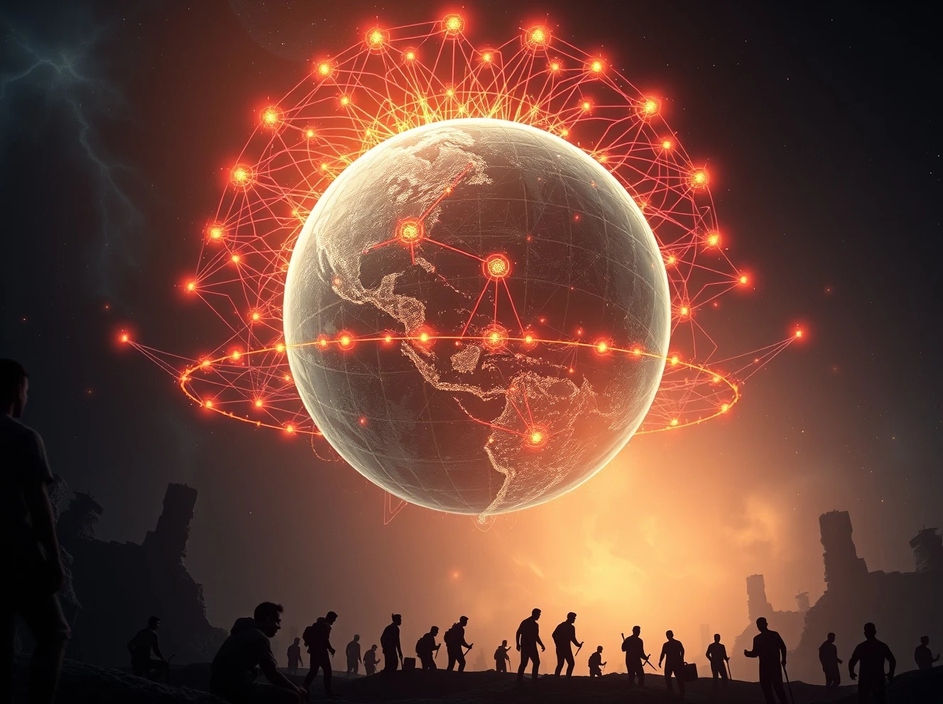 AI empire concept showing technological dominance with human cost implications