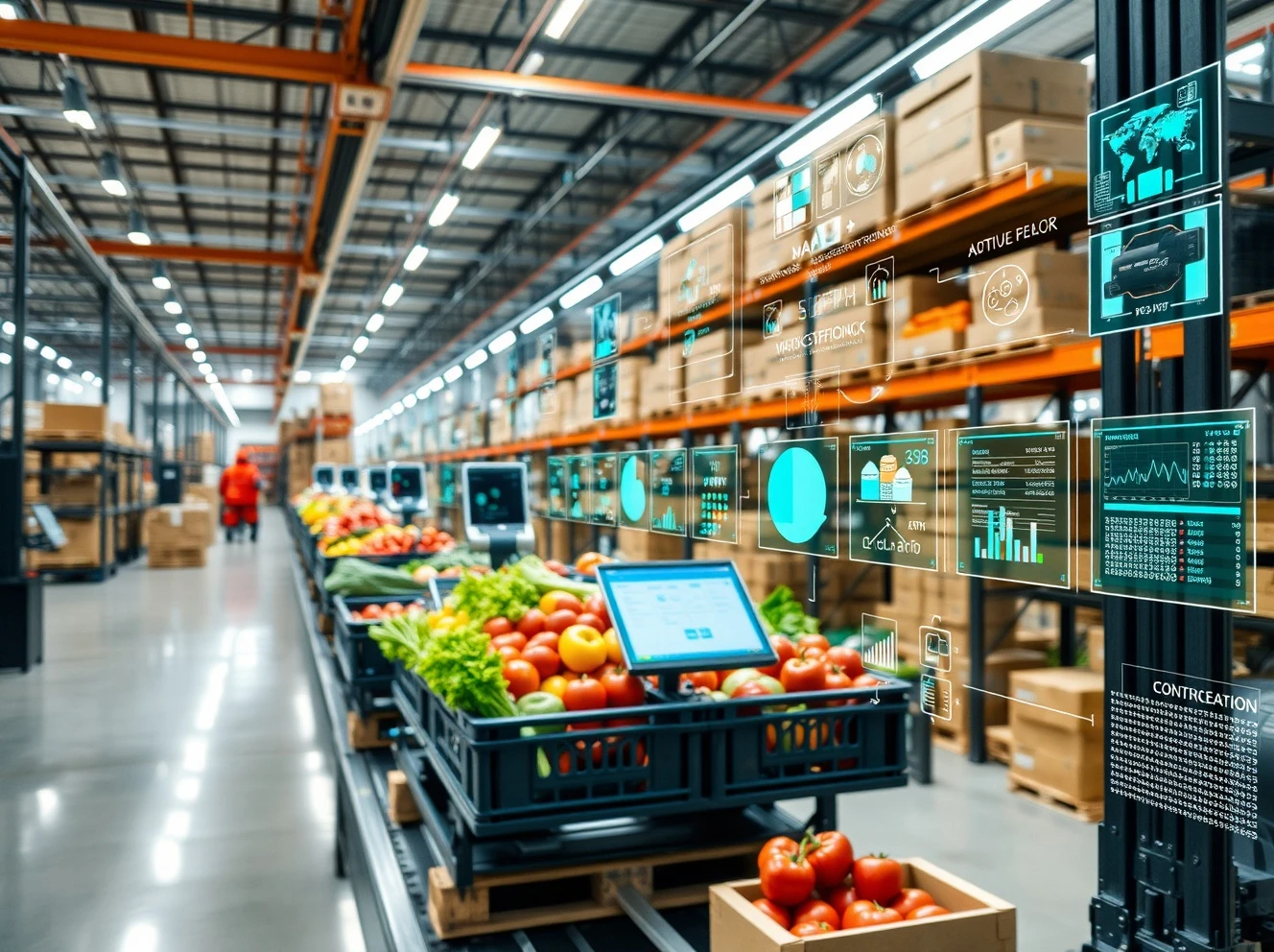 AI food supply chain management system optimizing logistics with real-time data analytics
