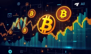 AIBTC cryptocurrency price chart showing bullish breakout pattern with technical indicators