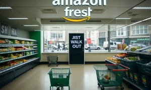 Amazon Fresh UK stores closure with empty shelves and Just Walk Out technology