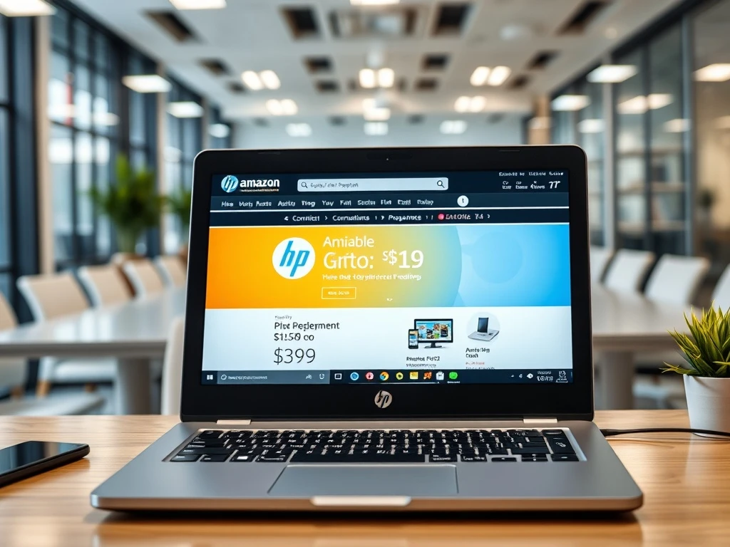 Amazon HP laptop deal showing premium computer at massive $680 discount for business users