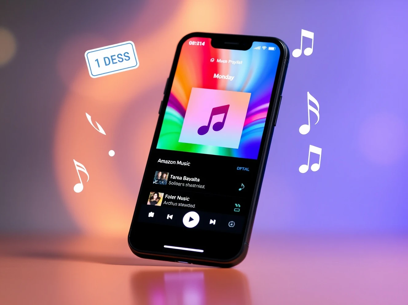 Amazon Music AI playlists generating personalized Monday music recommendations on smartphone