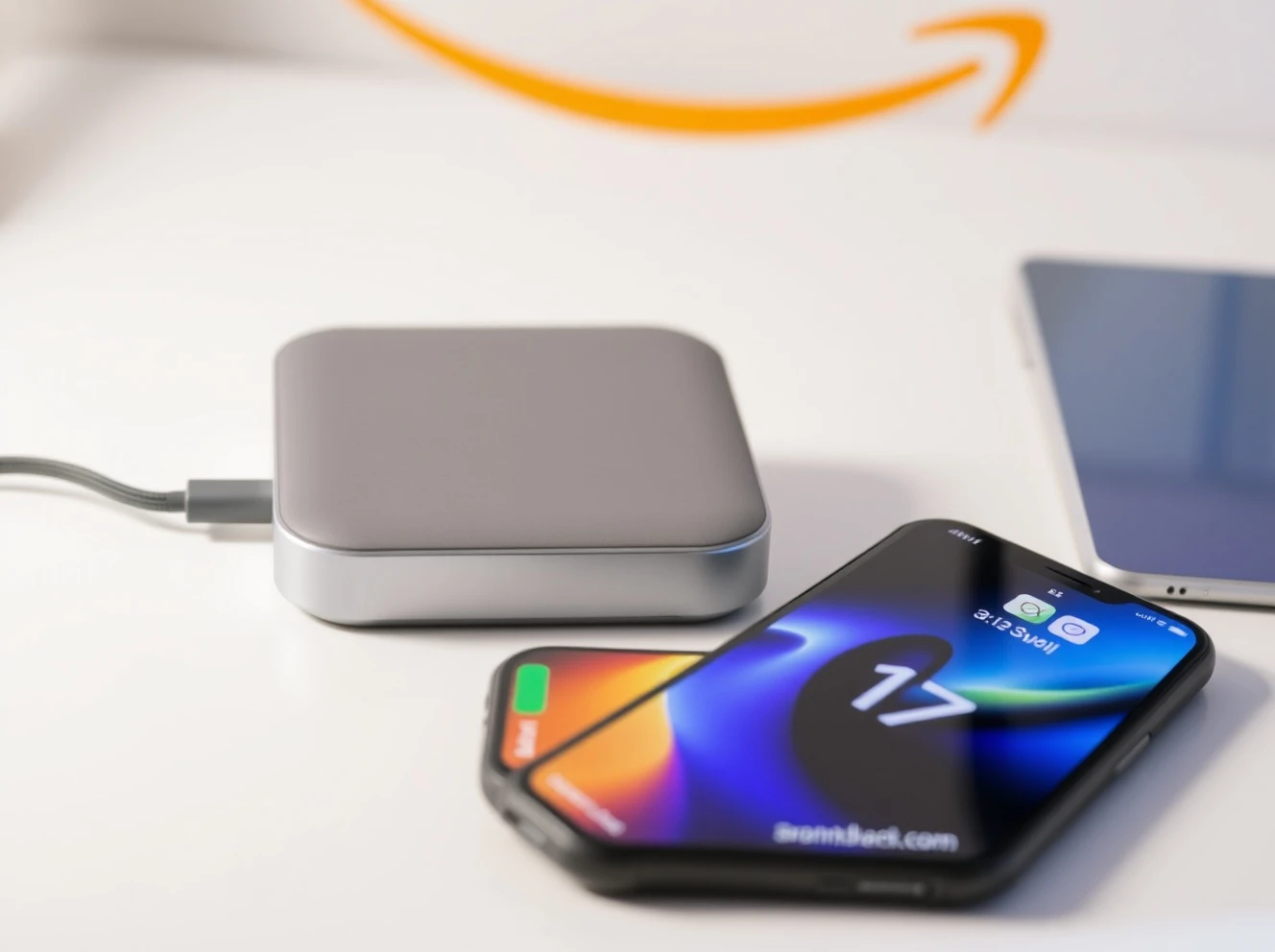 Amazon portable charger for iPhone 17 showing compact design and fast charging capability
