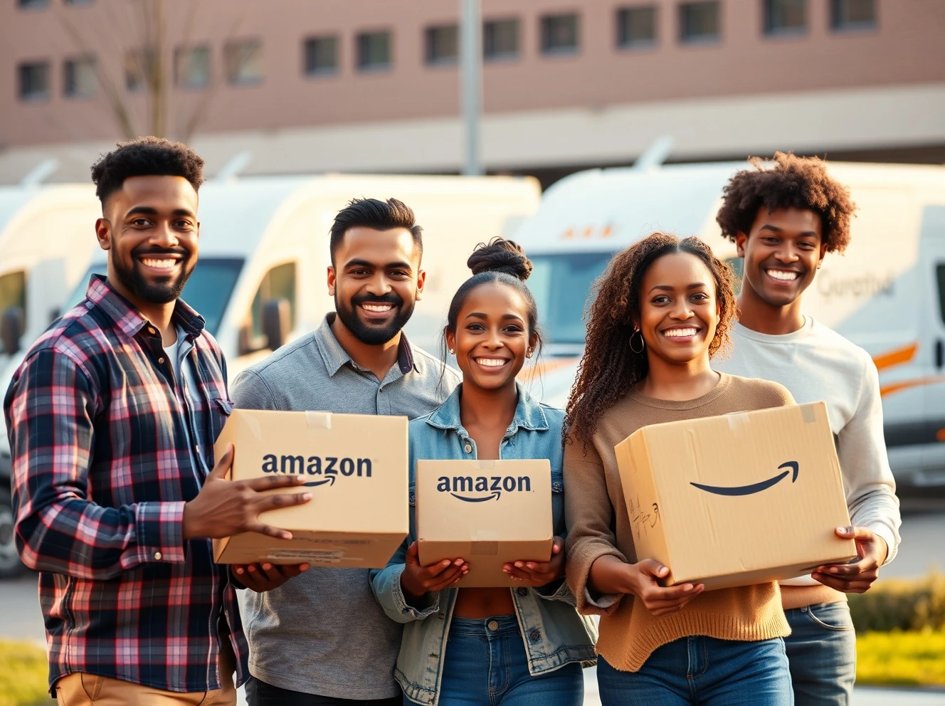 Amazon Prime service delivering packages to diverse American communities with efficient logistics