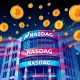American Bitcoin ABTC stock volatility on Nasdaq exchange with Bitcoin symbols