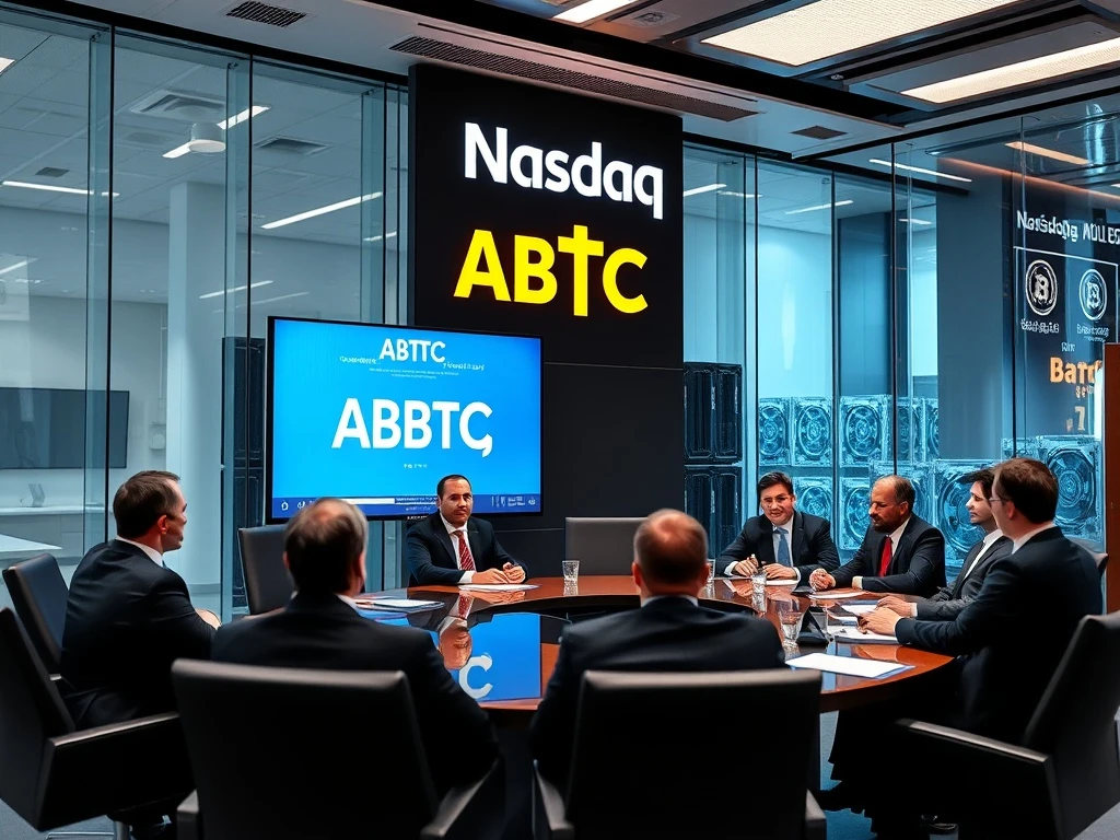 American Bitcoin Nasdaq listing showcasing institutional cryptocurrency adoption with corporate governance
