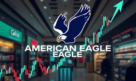 American Eagle stock performance chart showing dramatic 35% surge after celebrity collaborations and strong earnings report