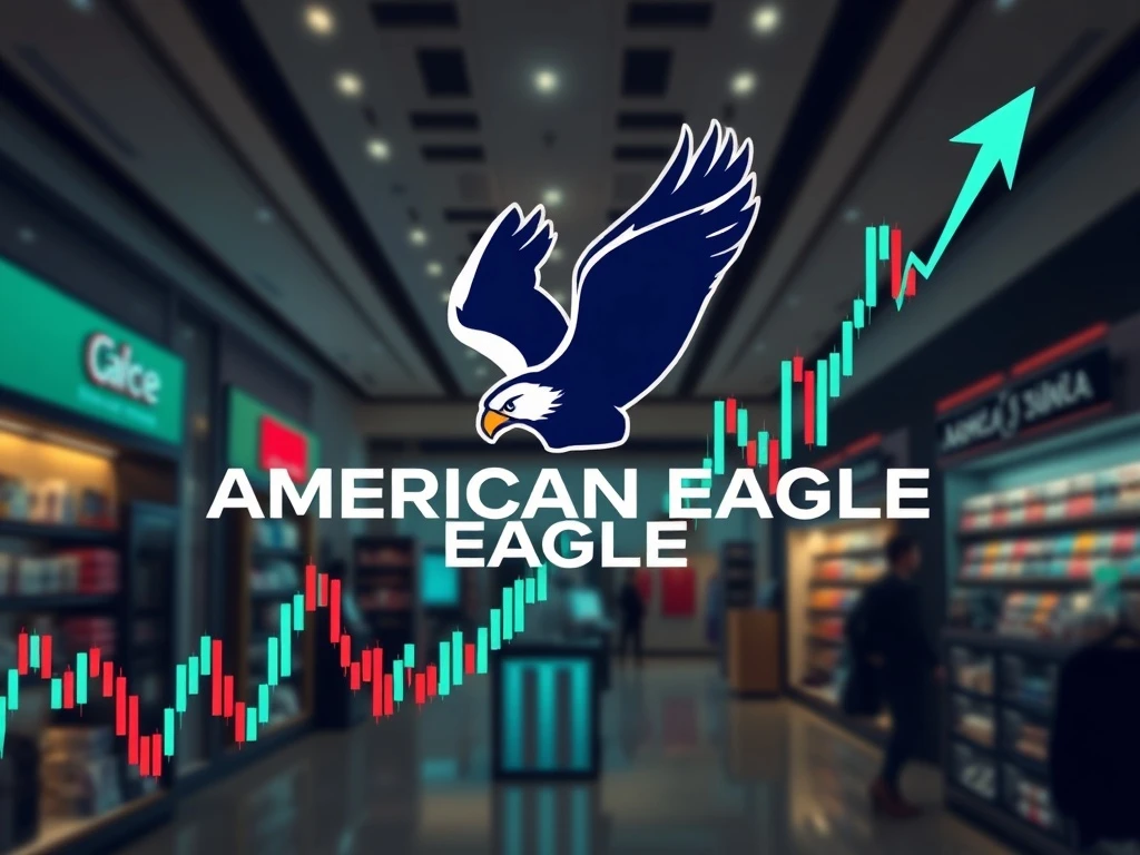 American Eagle stock performance chart showing dramatic 35% surge after celebrity collaborations and strong earnings report