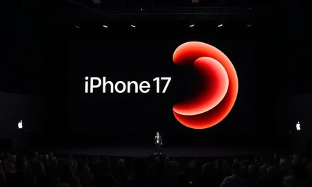 Apple event showcasing the revolutionary iPhone 17 announcement with live audience