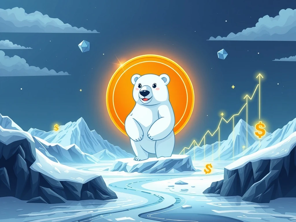 Arctic Pablo Coin cryptocurrency showcasing scarcity-driven investment potential with polar bear mascot