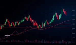 ARPA/Bitcoin analysis showing technical indicators and trading patterns on cryptocurrency chart