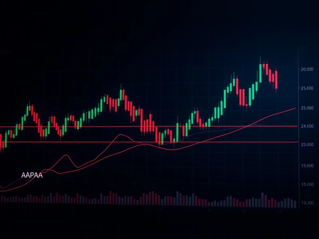 ARPA/Bitcoin analysis showing technical indicators and trading patterns on cryptocurrency chart