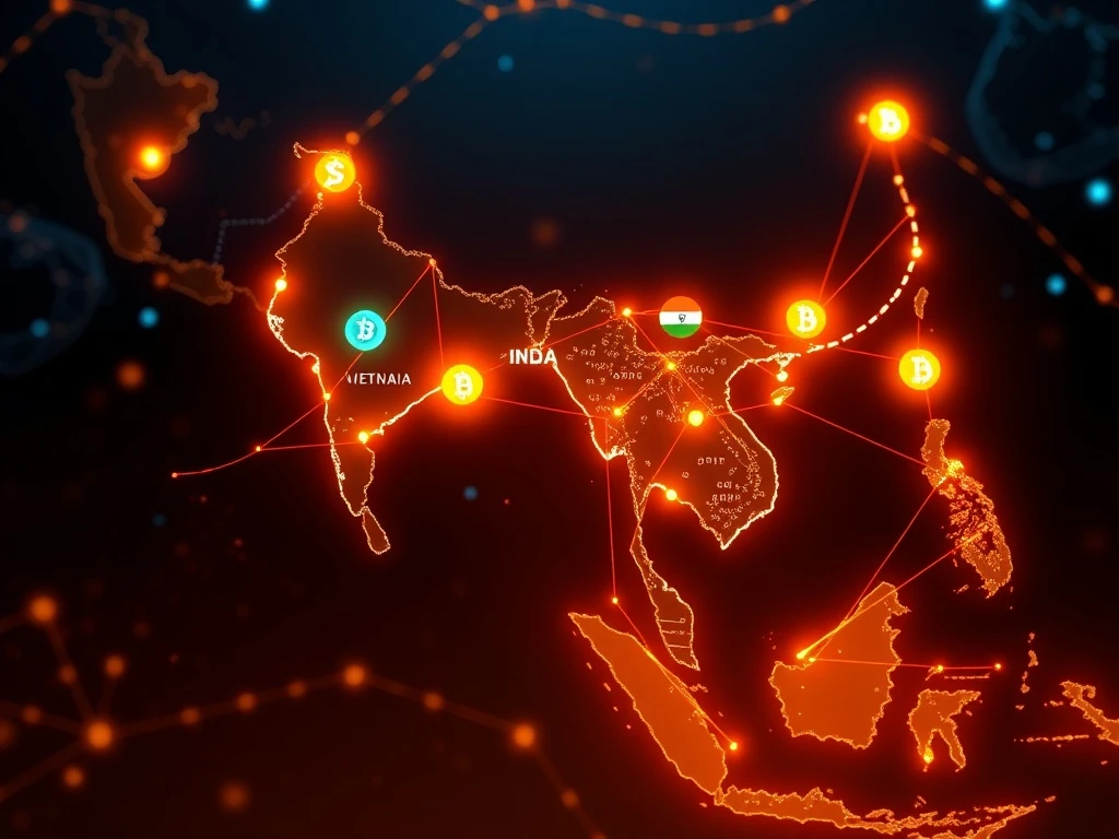Asia cryptocurrency adoption trends showing Indonesia's declining position compared to regional leaders