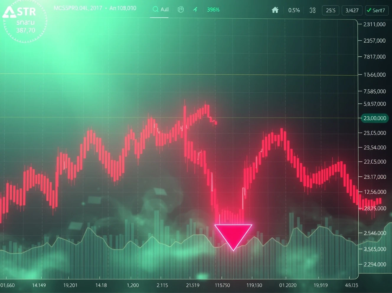 ASTR cryptocurrency massive price surge chart showing extreme volatility patterns