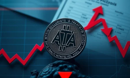 ATA token price crash amid regulatory investigation showing dramatic financial decline