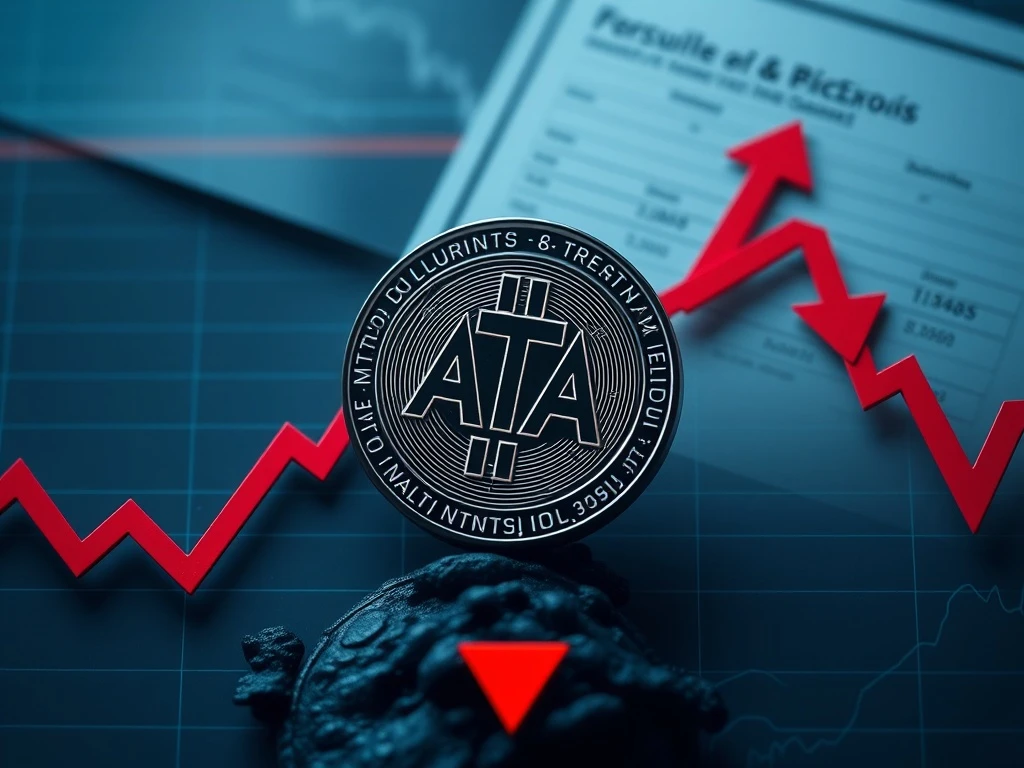 ATA token price crash amid regulatory investigation showing dramatic financial decline