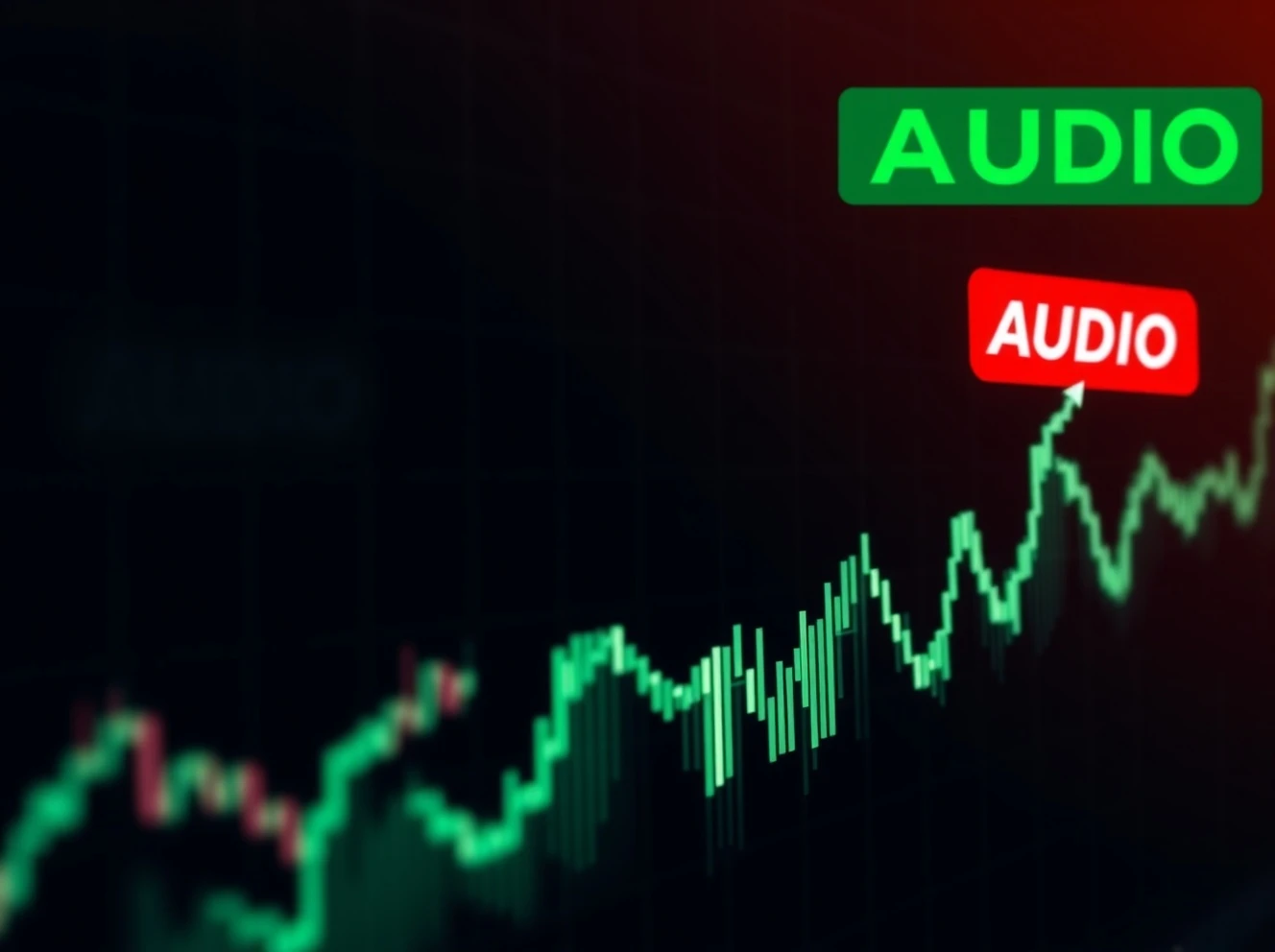 AUDIO cryptocurrency dramatic price surge chart showing massive 247% gain