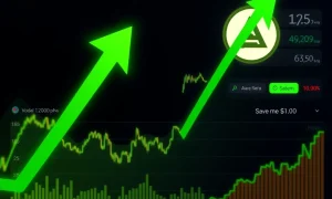 AUDIO cryptocurrency price surge analysis showing volatility patterns and trading indicators