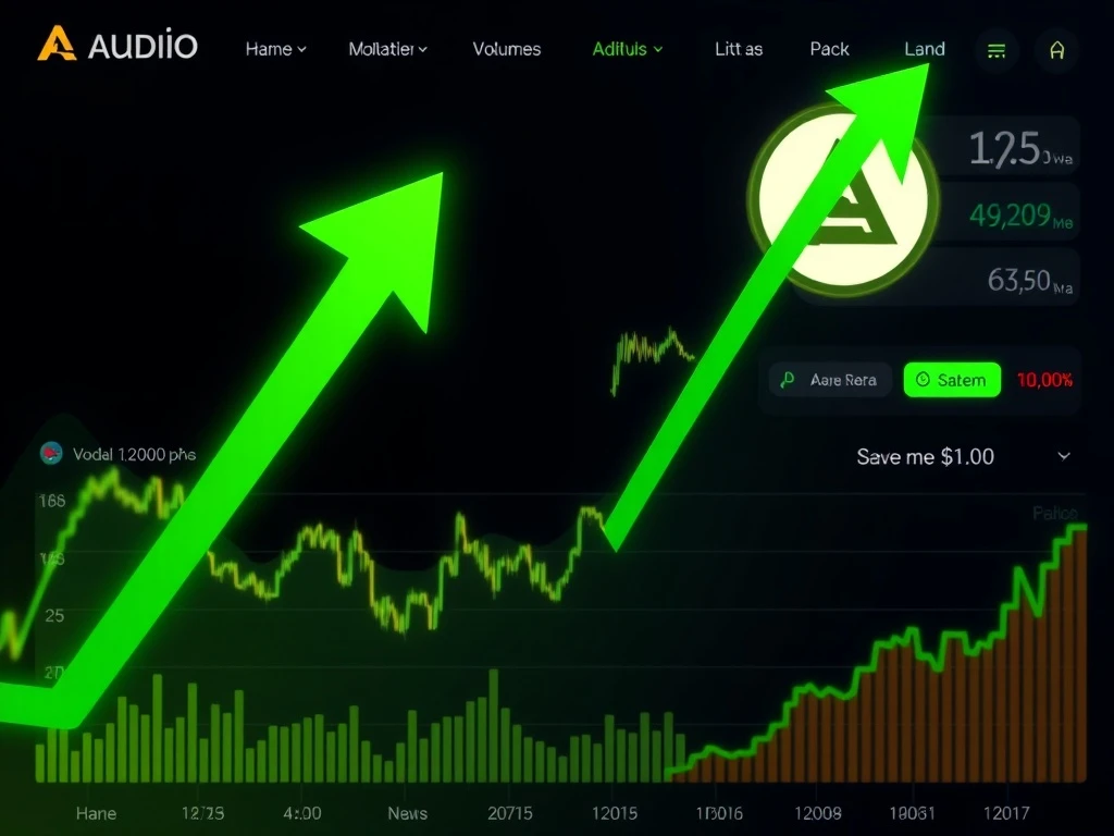 AUDIO cryptocurrency price surge analysis showing volatility patterns and trading indicators