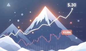 Avalanche blockchain showing bullish rising channels and $30 price target analysis