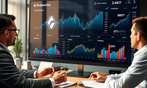 AVAX ETF institutional investment dashboard showing blockchain performance metrics and regulatory compliance indicators