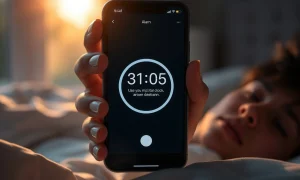 Awake alarm clock app requiring mission completion to stop morning alarm