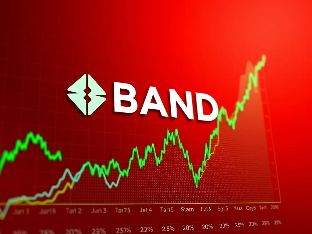 BAND cryptocurrency price surge analysis with technical indicators showing extreme volatility patterns