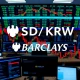 Barclays USD/KRW forecast showing volatile trading range analysis on financial charts