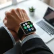 Apple Watch productivity apps displayed on watch face showing task management and calendar interfaces
