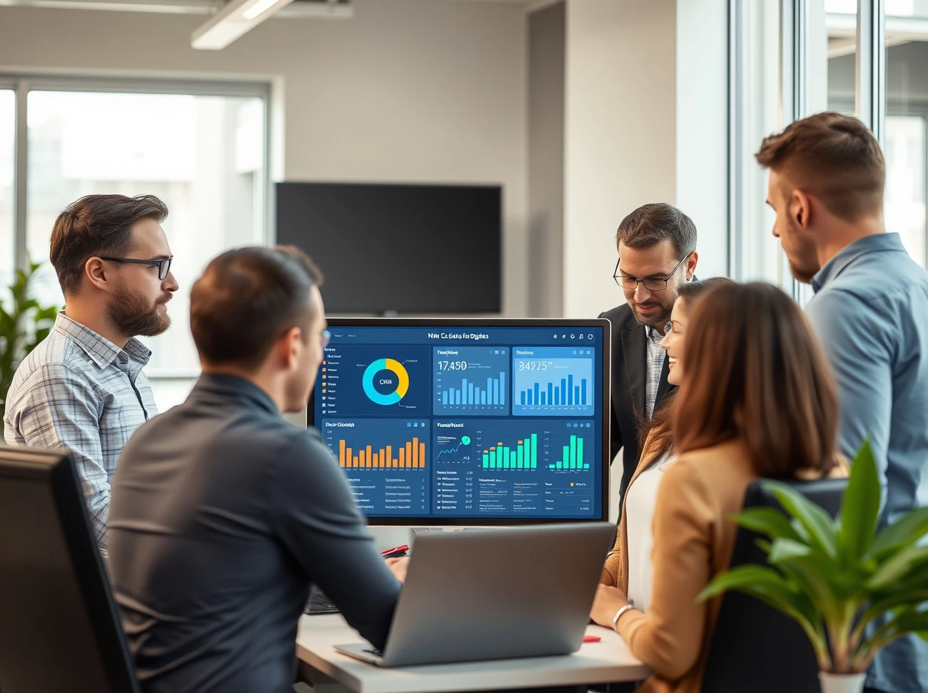Sales team using CRM tools for sales teams to analyze customer data and improve performance