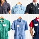 Professional custom name tags for business identification on various uniform types