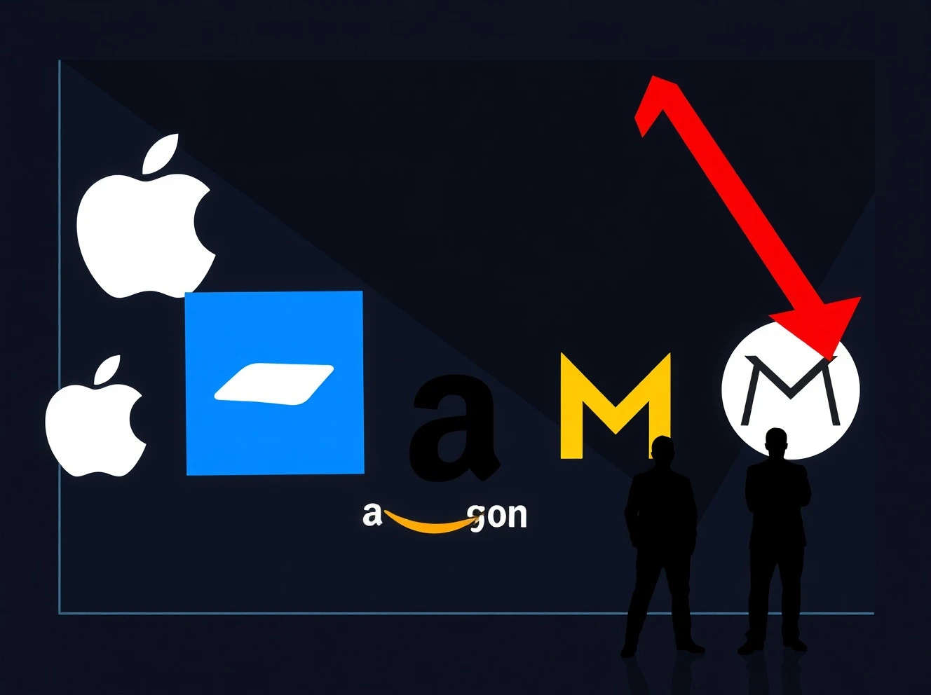 Big Tech stocks declining trend showing major technology companies facing market pressure