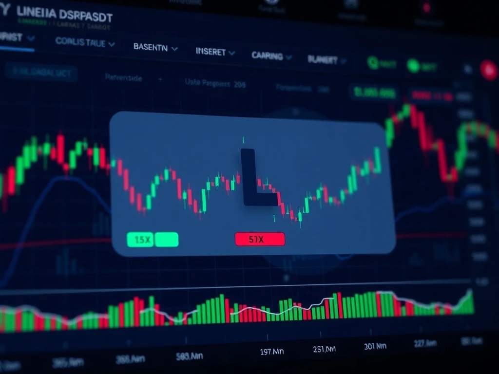 Binance LINEAUSDT perpetual contract trading dashboard with 5x leverage indicators