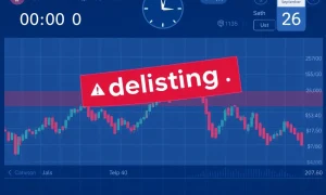 Critical Binance NEIROETH delisting warning with countdown timer and trading interface