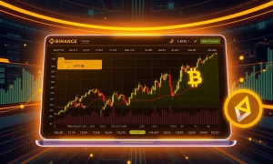 Binance perpetual futures trading interface showing ASTER and TRADOOR with leverage indicators