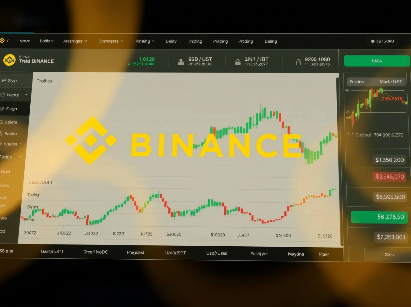 Binance USDE margin trading dashboard showing new stablecoin pairs with leverage options
