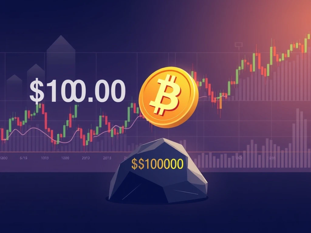Bitcoin $100,000 support level analysis with institutional investment flows and market volatility indicators