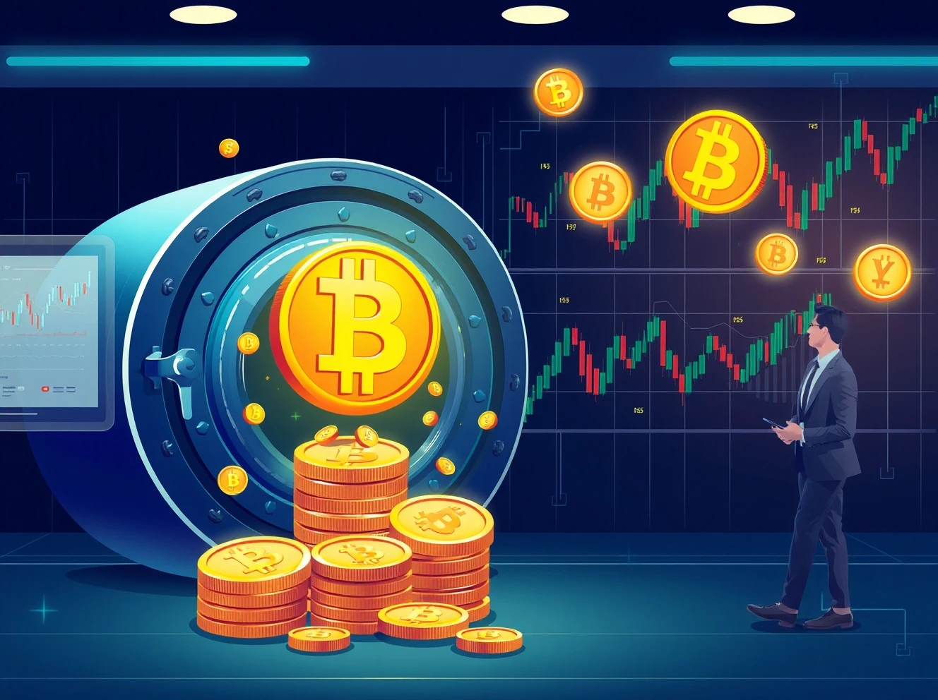 Corporate Bitcoin accumulation strategy during market volatility showing institutional confidence