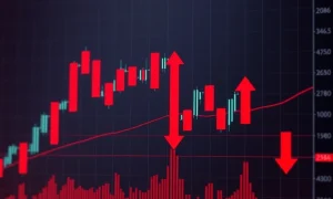 Bitcoin bearish signals showing price breakdown through critical support levels with technical indicators