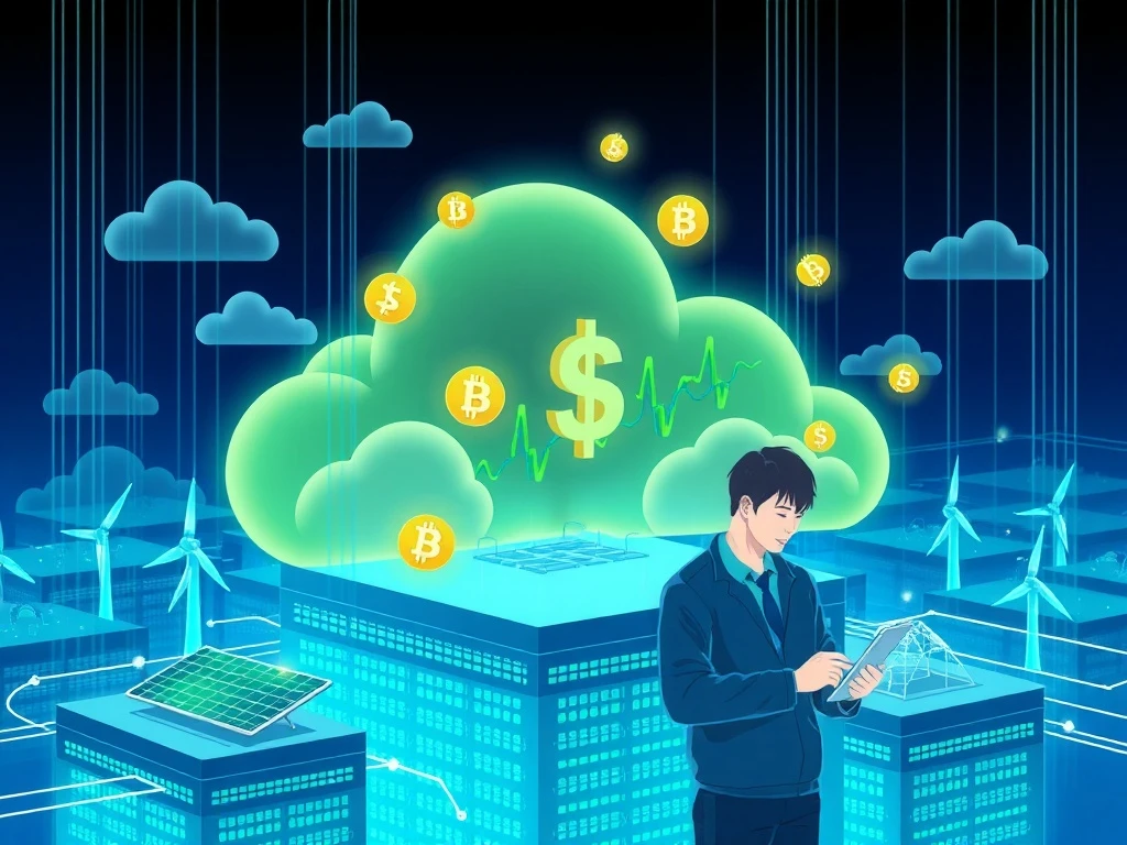 Bitcoin cloud mining platform showing sustainable crypto investment with AI optimization