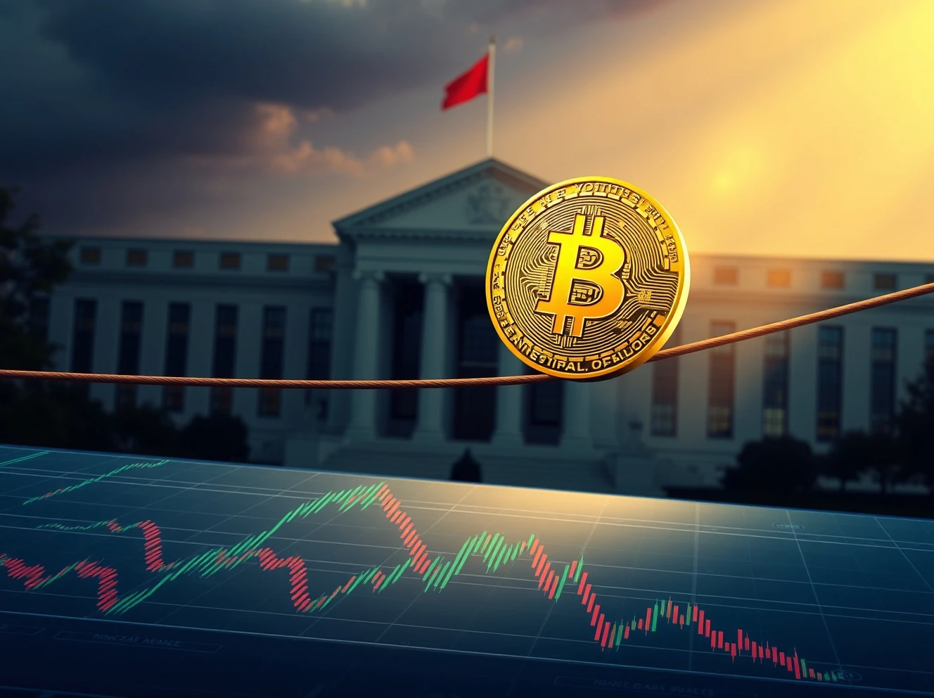 Bitcoin consolidates on financial charts before Federal Reserve interest rate decision